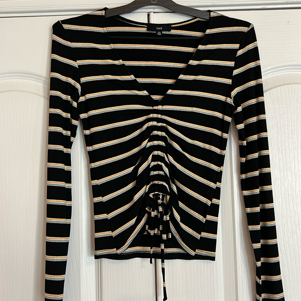 Fate Striped Tie Up Shirt